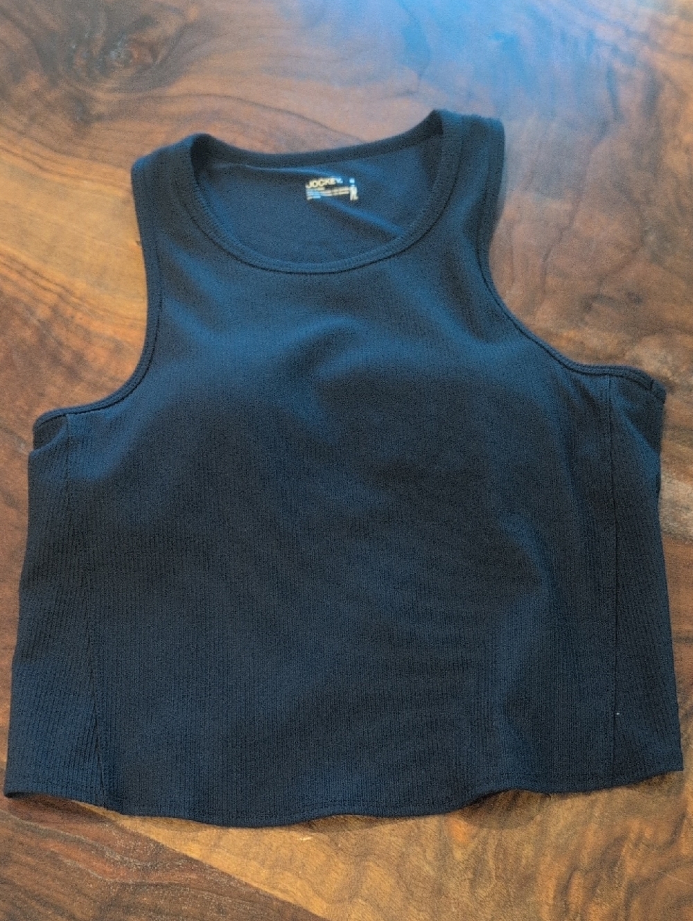 Jockey Dark Blue Ribbed Crop Tank